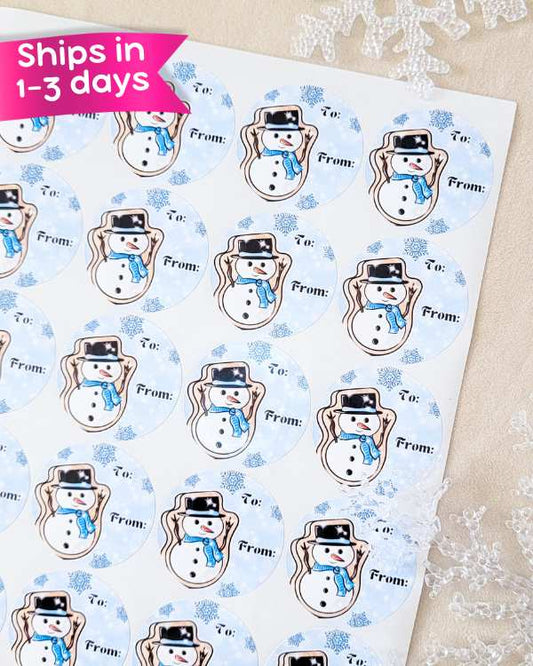 Snowman Gift Tag Stickers