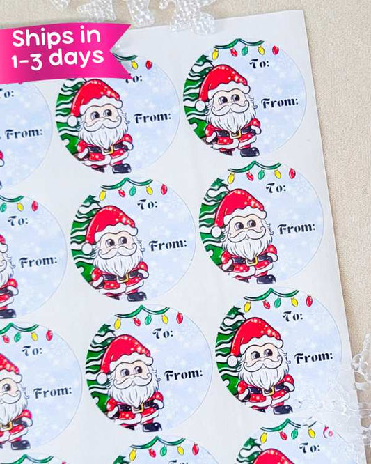 Santa Gift Tag Stickers