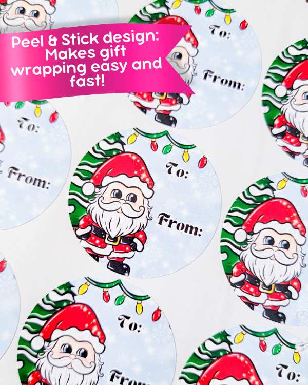 Santa Gift Tag Stickers