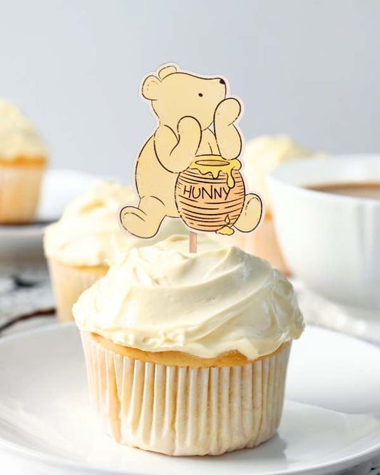 Cute Pooh Bear Cupcake Toppers