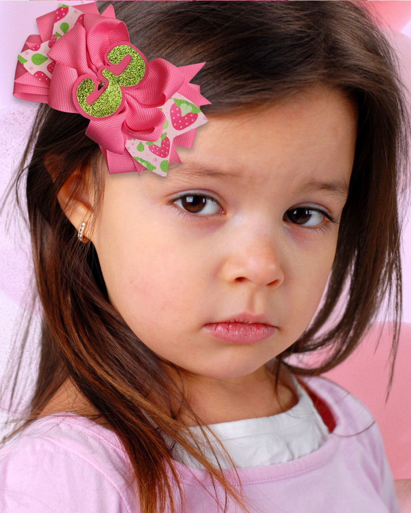 Strawberry Birthday Hair Bow