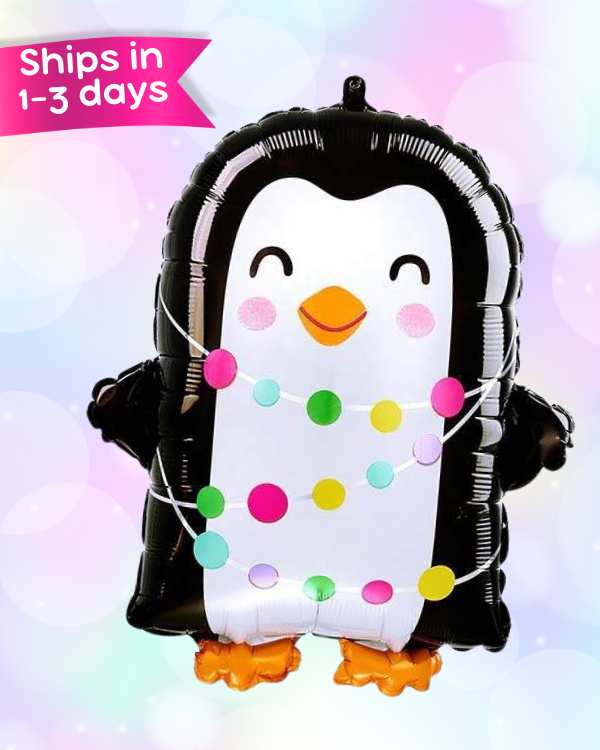 Jumbo Holiday Penguin Balloon 25"