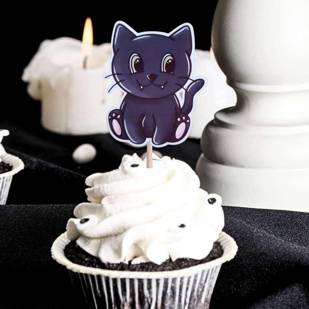 Black Cat Cupcake Toppers