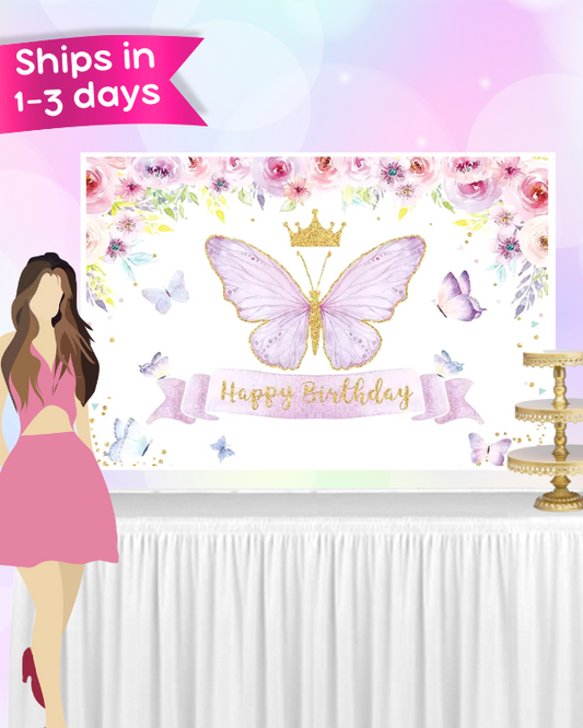Butterfly Birthday Backdrop