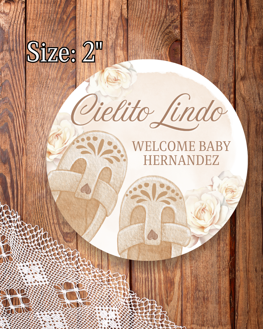 Cielito Lindo Baby Shower Stickers - Personalized