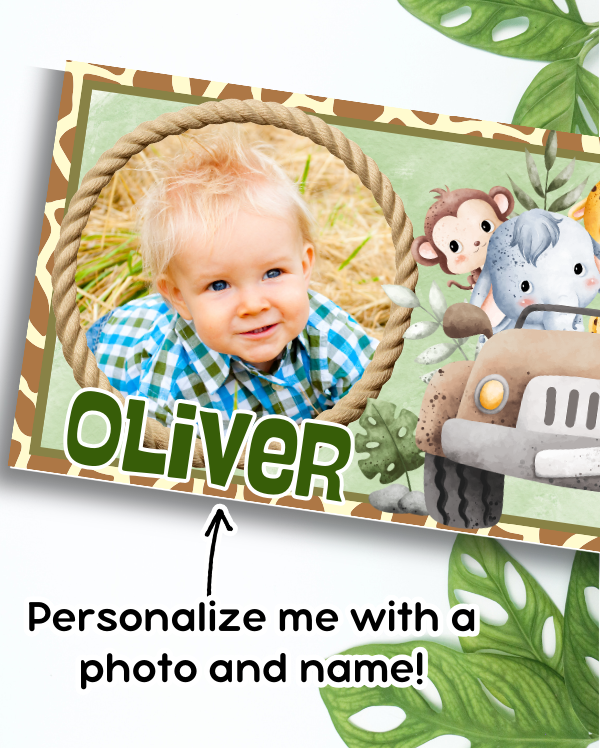 Personalized Jungle Safari Favor Box Sticker Labels