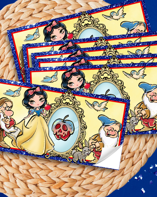 Snow White Favor Box Sticker Labels