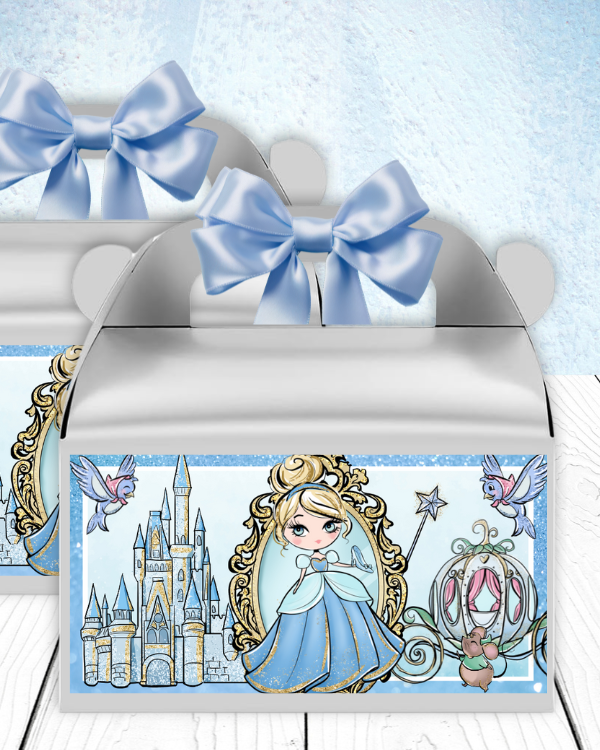 Cinderella Favor Box Sticker Labels