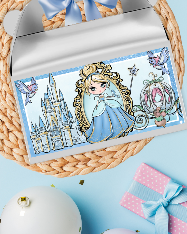 Cinderella Favor Box Sticker Labels