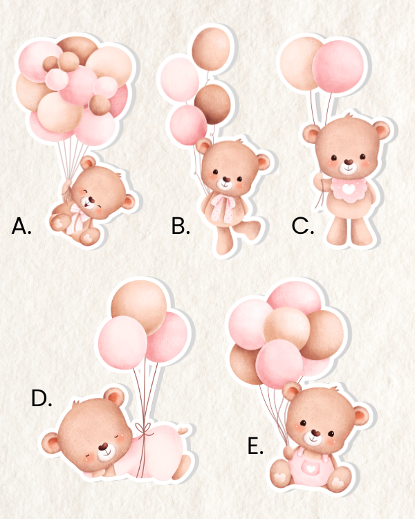 Teddy Bear Party Props - Pink