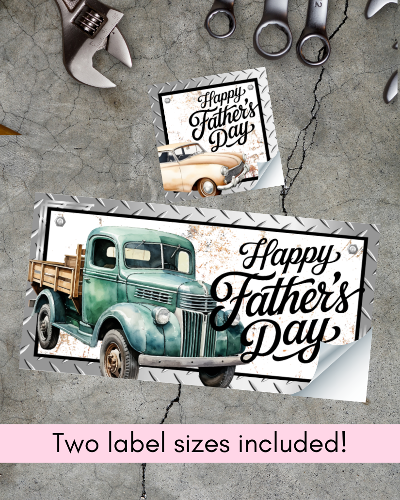 Classic Cars Father's Day Labels - Digital Download