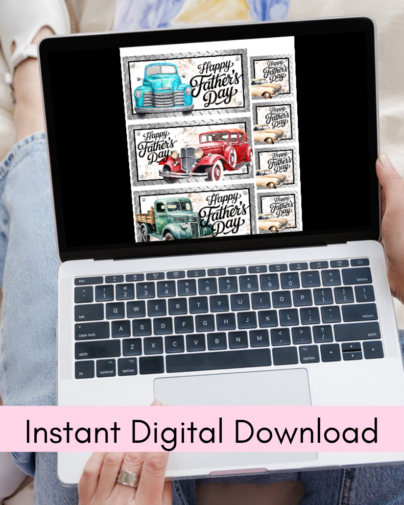 Classic Cars Father's Day Labels - Digital Download