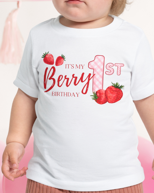 'It's My Berry 1st Birthday' Baby Birthday Shirt