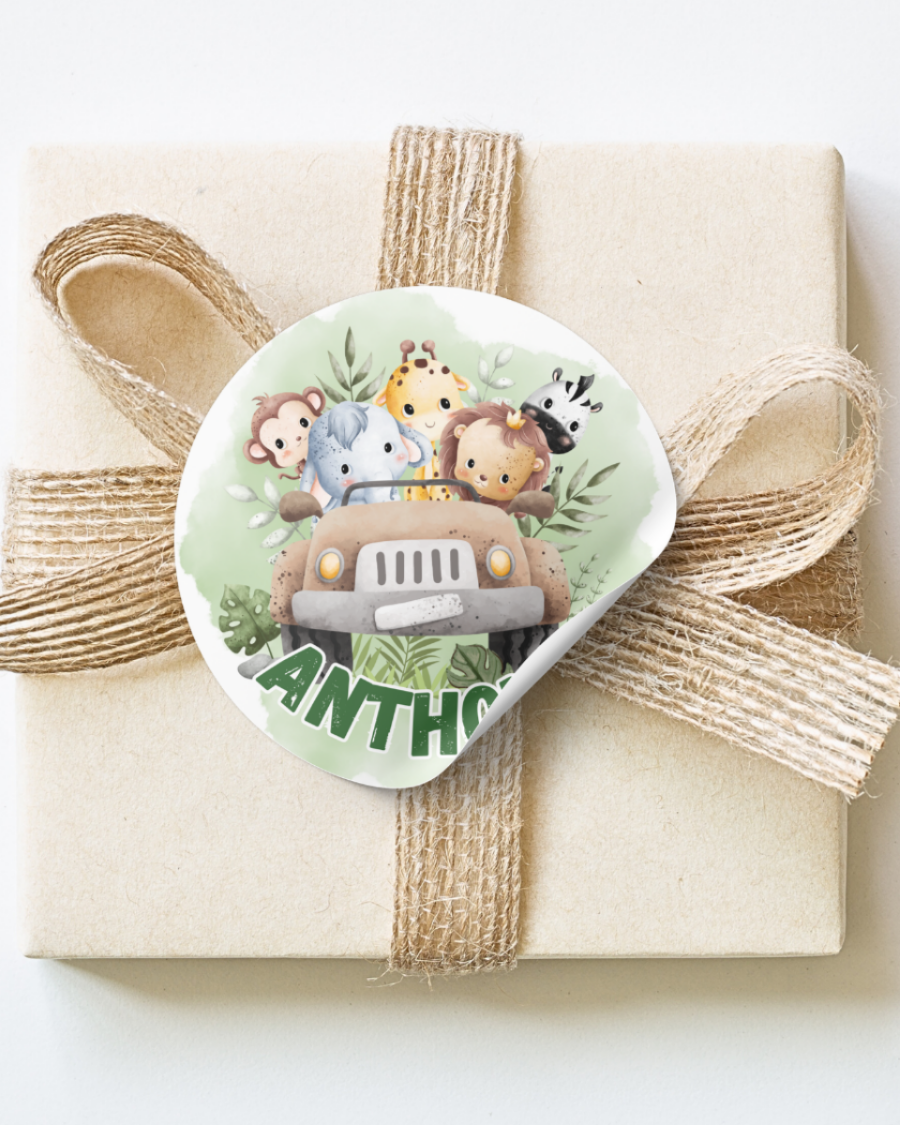 Jungle Safari Stickers - Personalized