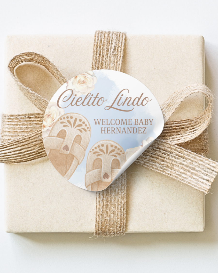 Cielito Lindo Baby Shower Stickers - Personalized