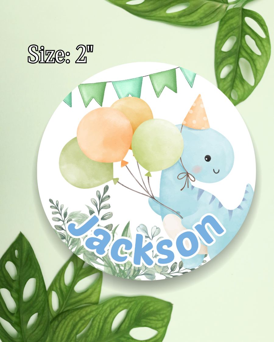 Cartoon Dinosaur Stickers - Personalized