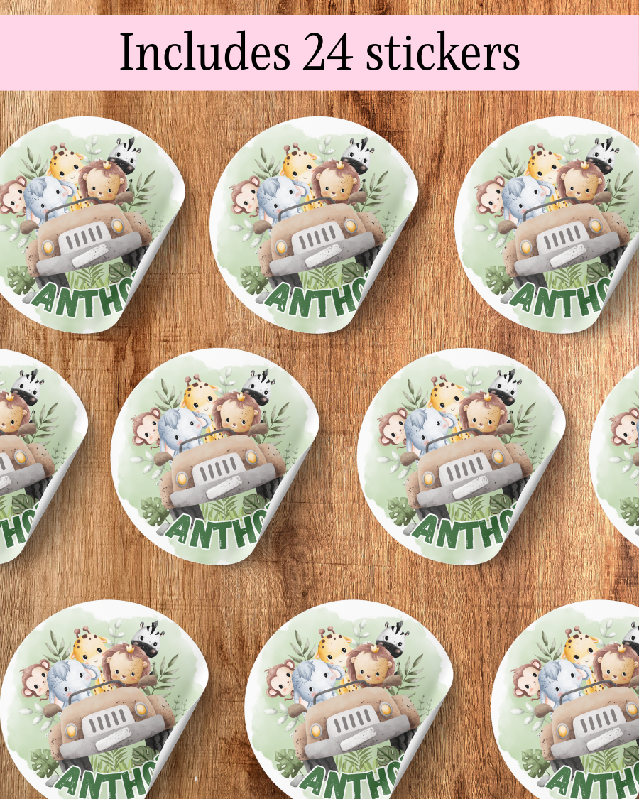 Jungle Safari Stickers - Personalized