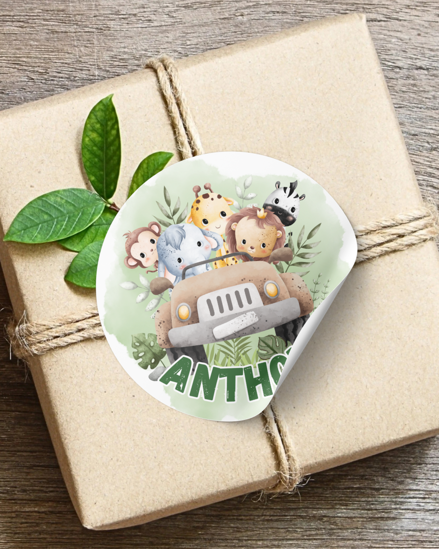 Jungle Safari Stickers - Personalized