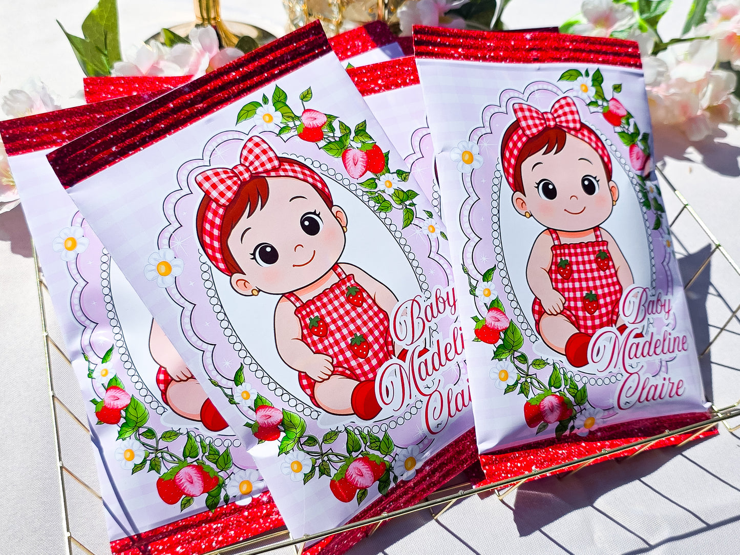 Strawberry Baby Chip Bags - Personalized
