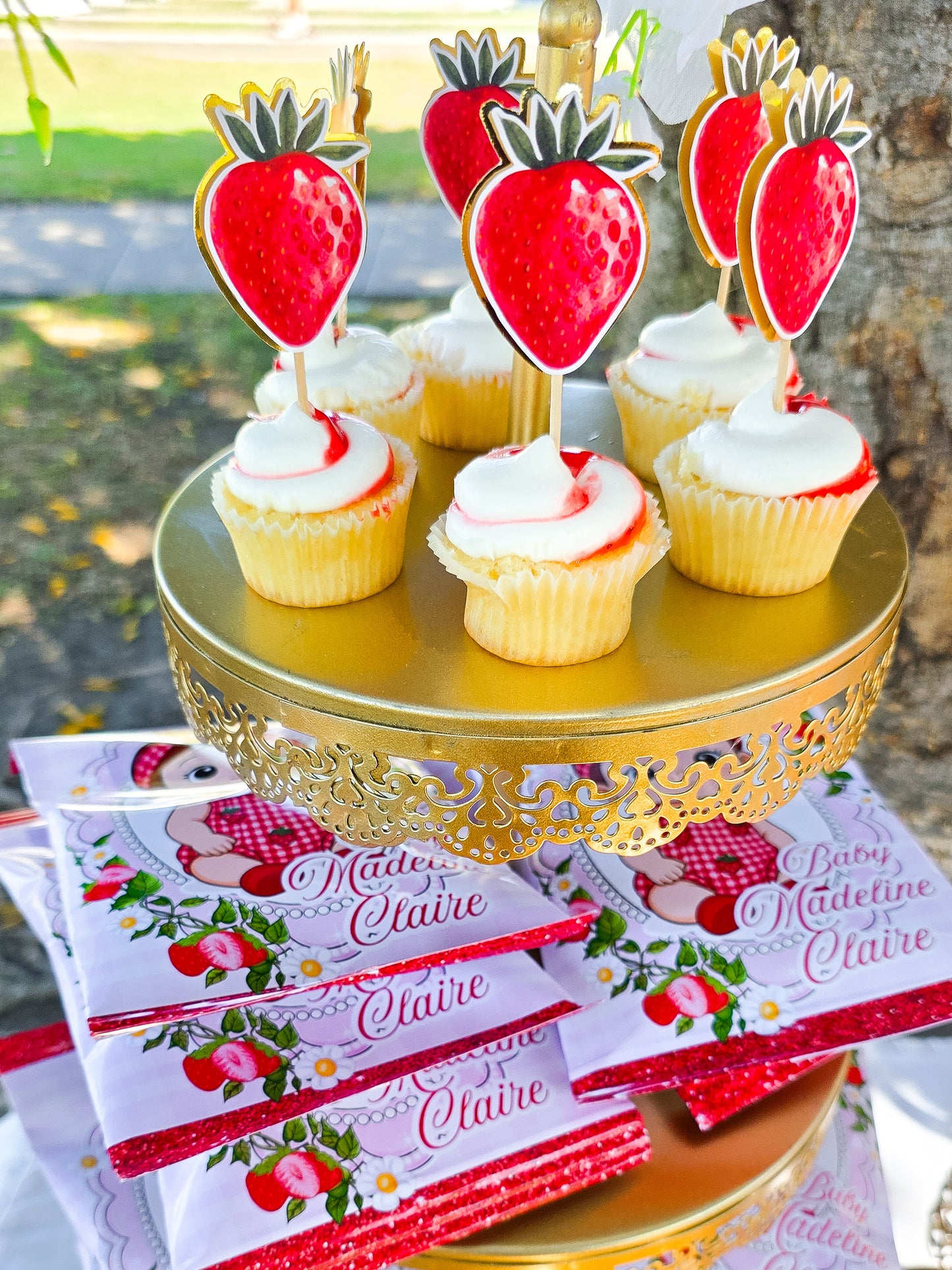 Strawberry Cupcake Toppers