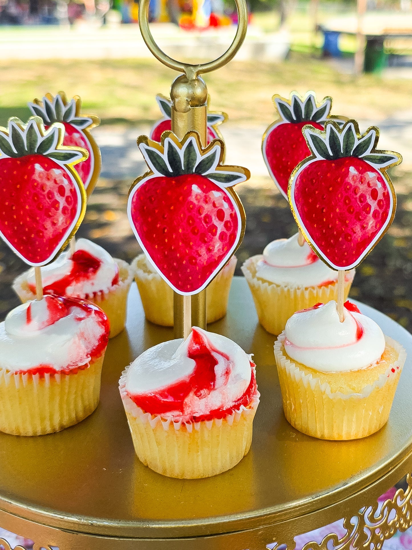 Strawberry Cupcake Toppers