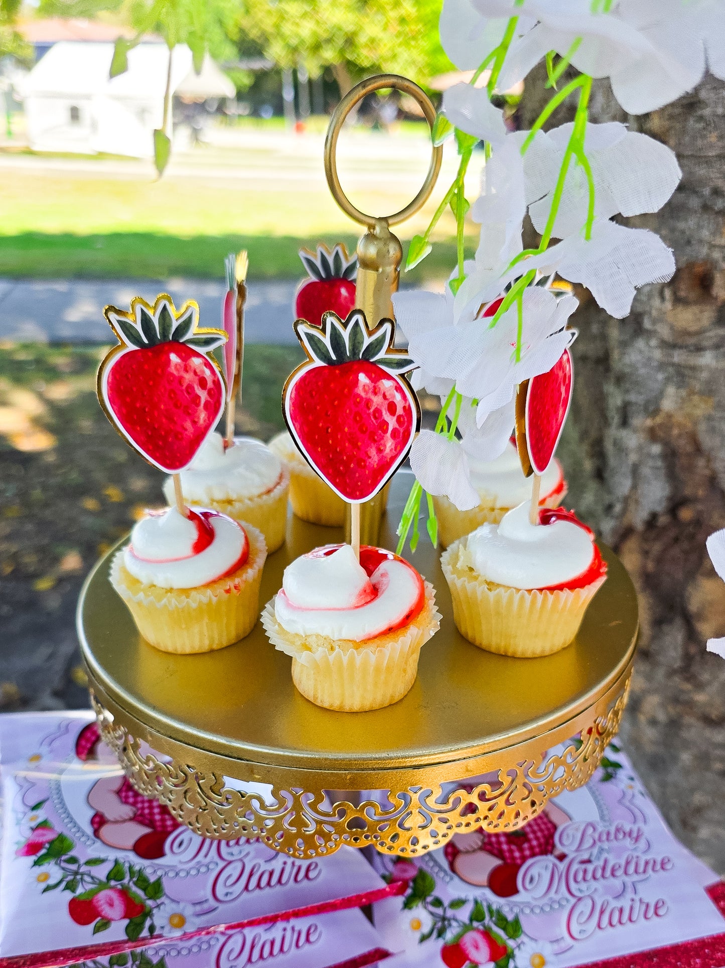 Strawberry Cupcake Toppers