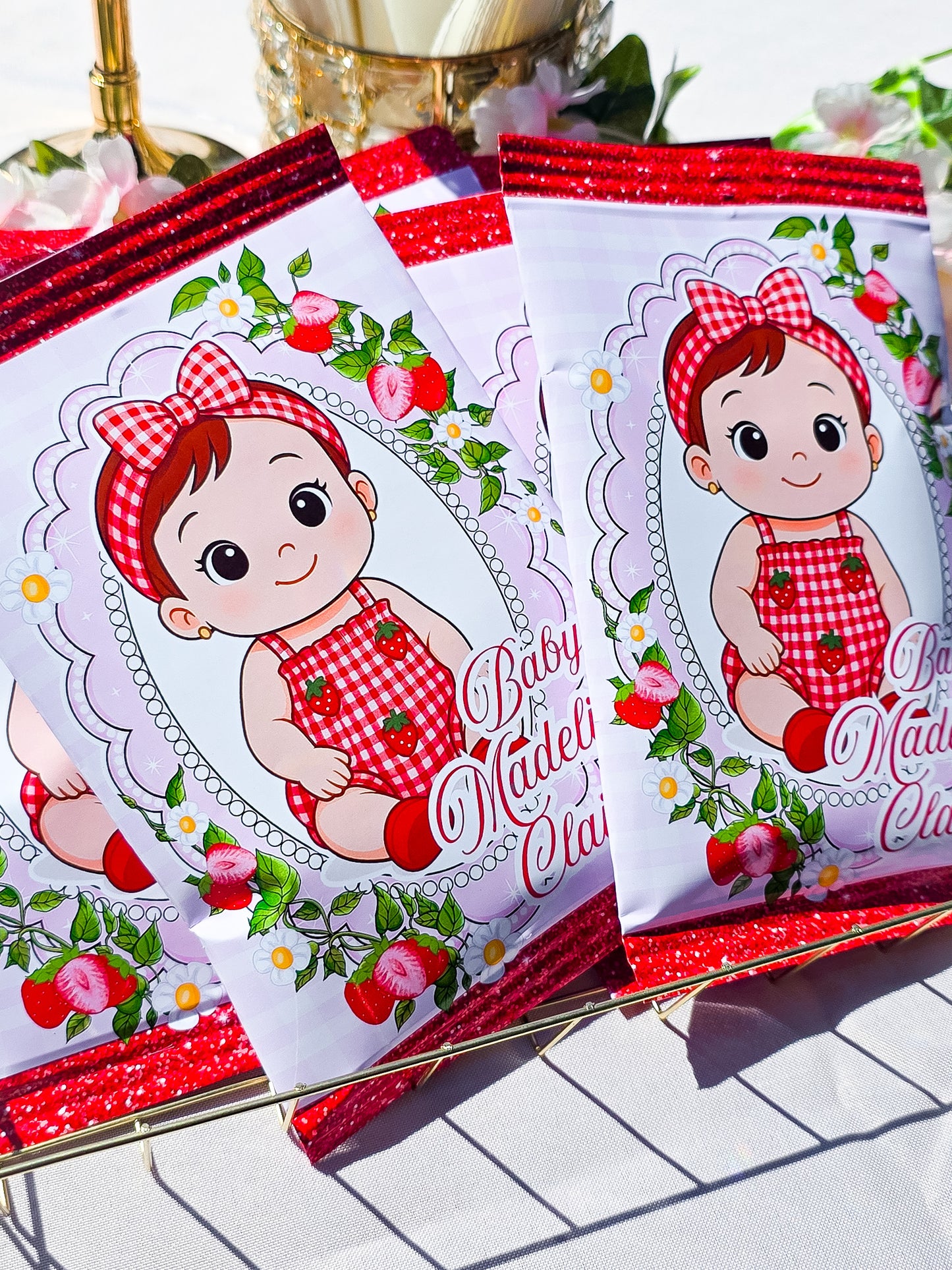 Strawberry Baby Chip Bags - Personalized