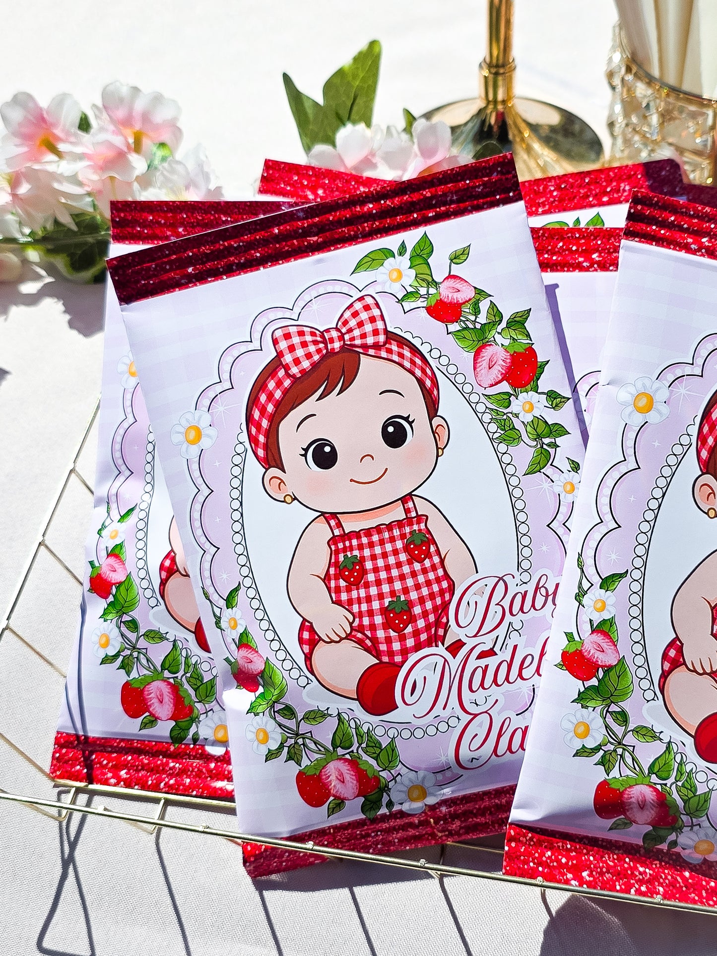 Strawberry Baby Chip Bags - Personalized