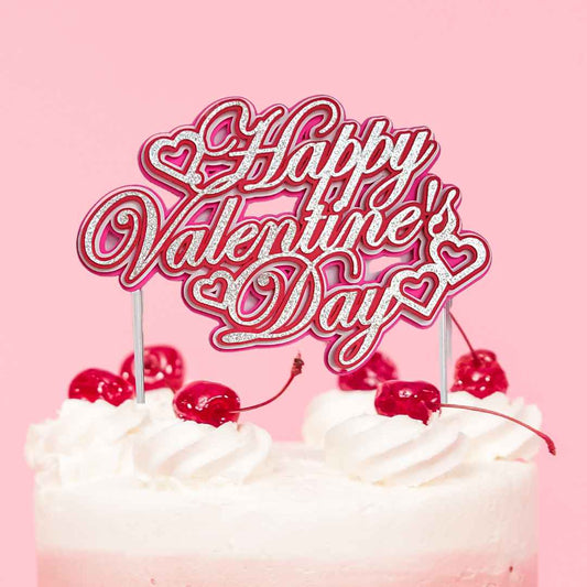 "Happy Valentine's Day" Cake Topper