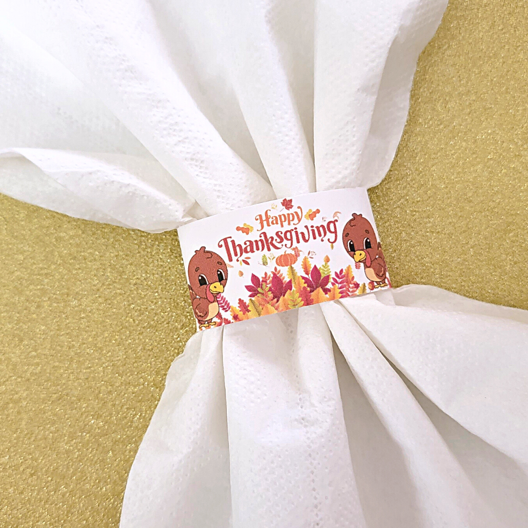 'Happy Thanksgiving' Napkin Rings