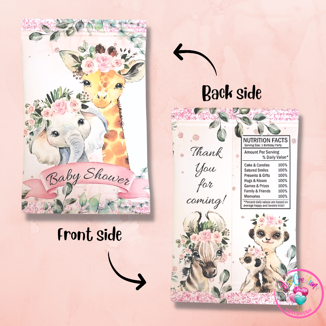 Chip Bag Digital Download - Floral Safari Baby Shower