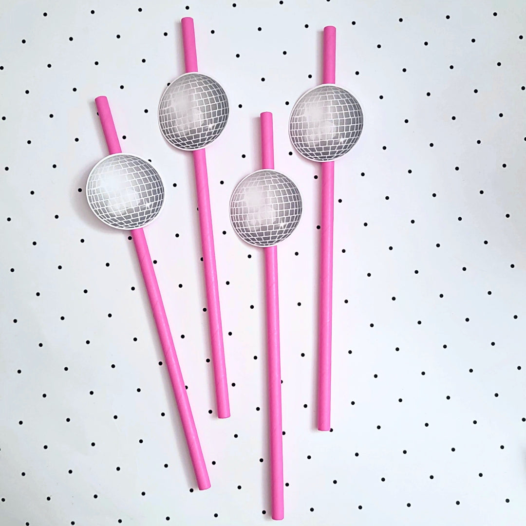 Disco Ball Paper Straws - 12pcs.