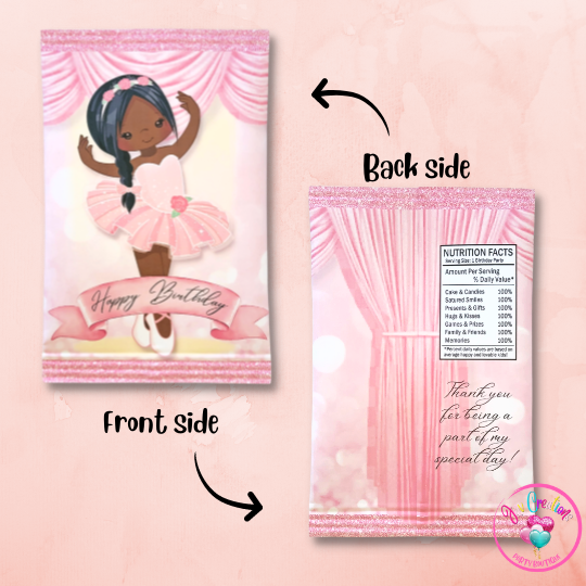 Chip Bag Digital Download - African Ballerina Birthday