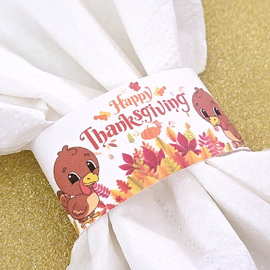 'Happy Thanksgiving' Napkin Rings