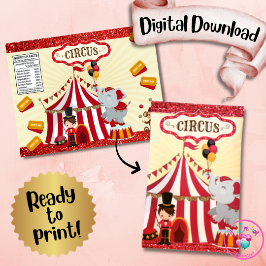 Chip Bag Digital Download - Red Circus