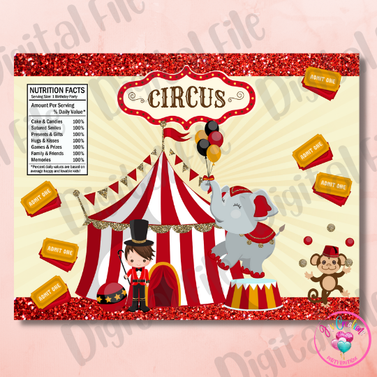 Chip Bag Digital Download - Red Circus