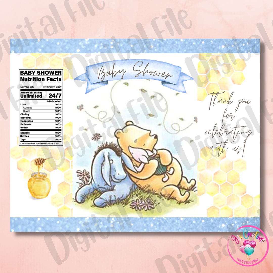 Chip Bag Digital Download - Blue Pooh Bear