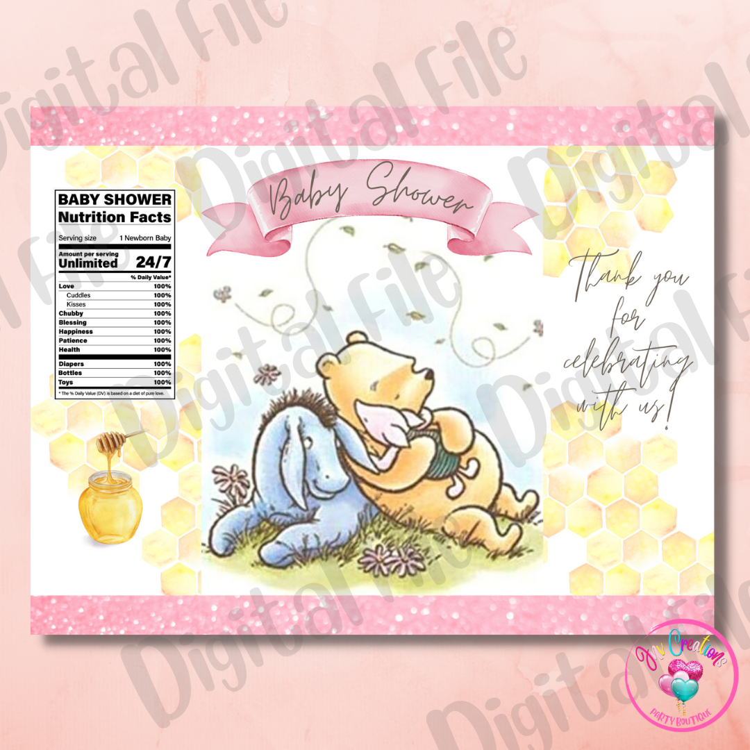 Chip Bag Digital Download - Pink Pooh Bear