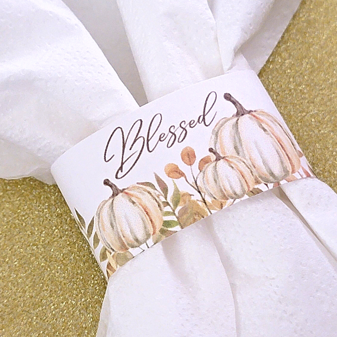 'Blessed' Pumpkin Napkin Rings