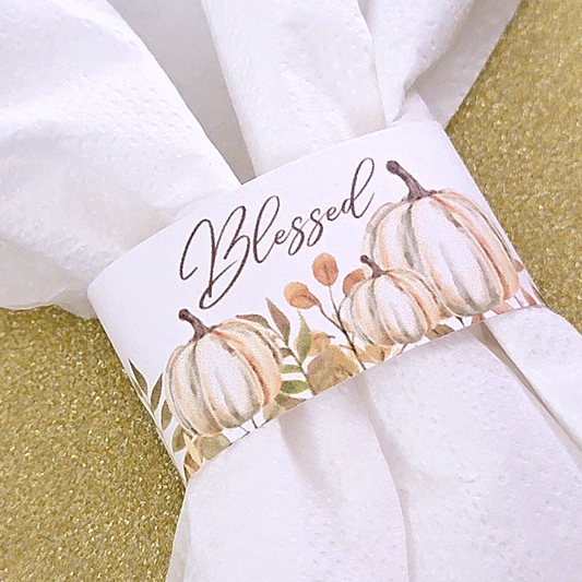 'Blessed' Pumpkin Napkin Rings