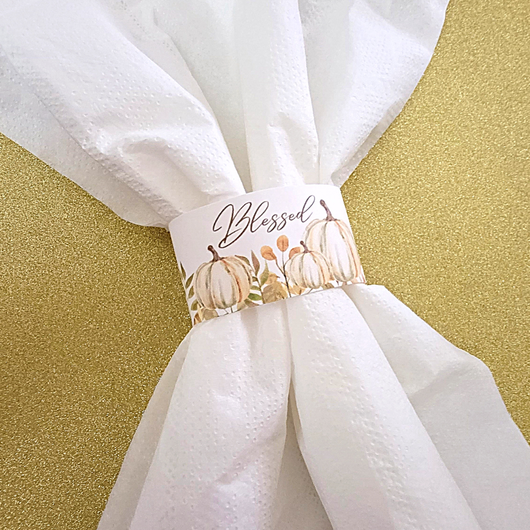 'Blessed' Pumpkin Napkin Rings