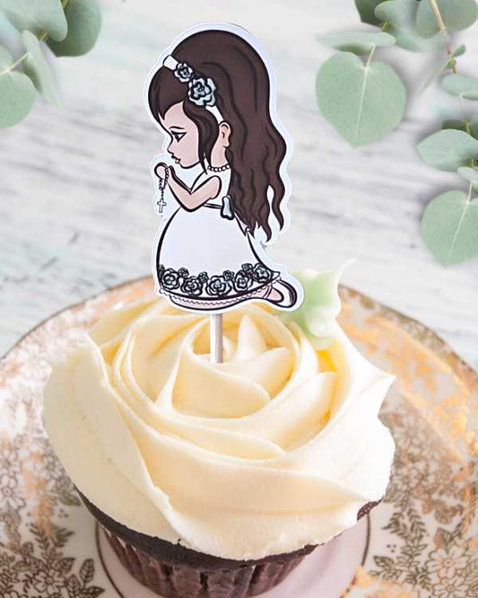 Sage Praying Girl Cupcake Toppers (12pcs.)