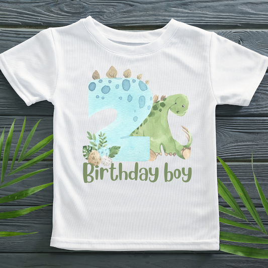'2' Dinosaur Kids Birthday Shirt
