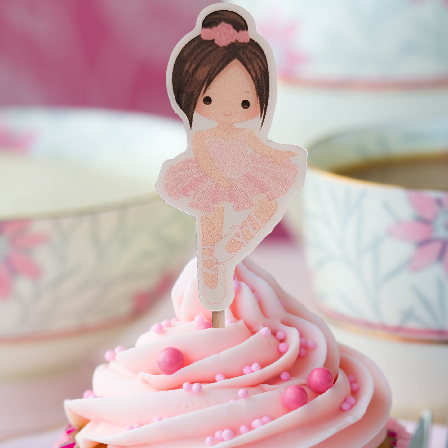 Pink Ballerina Cupcake Toppers 12pcs.