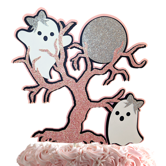 Pink Halloween Cake Topper