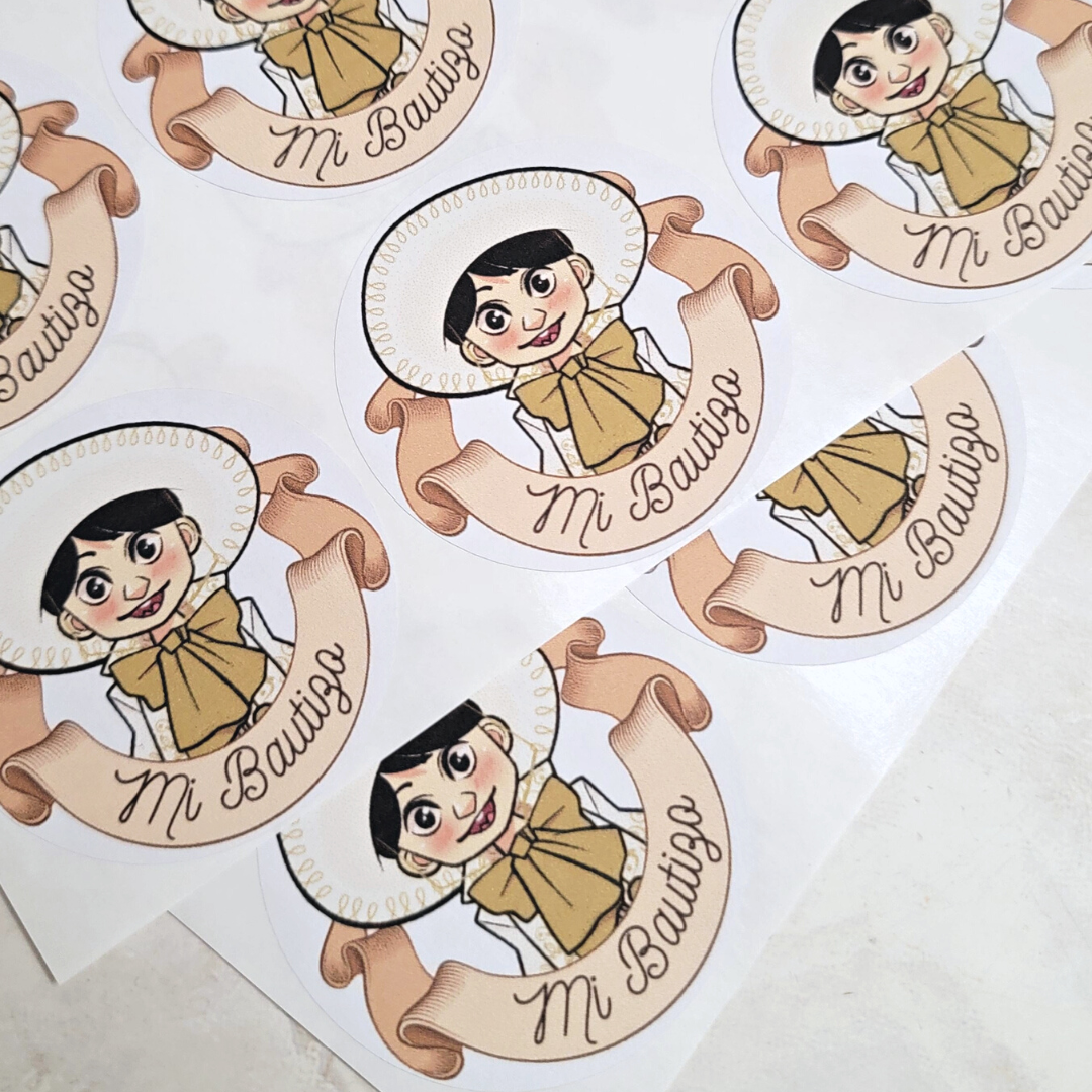 Baby Charro Party Stickers - 24pcs.